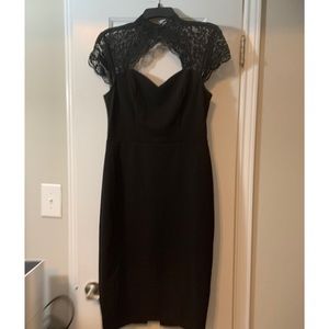 Black keyhole dress with lace detail